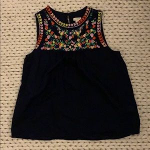 J Crew Sleeveless Embroidered Top NWOT